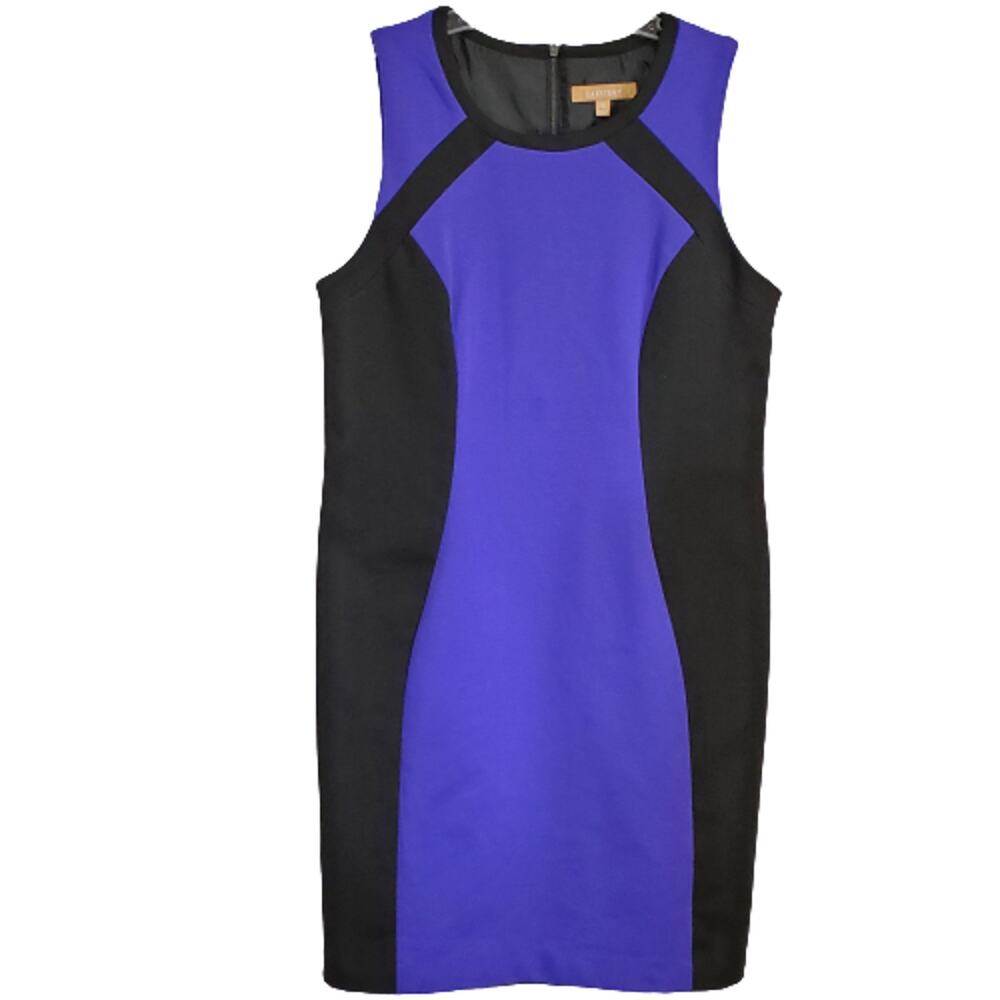 Ellen Tracy Color Block Purple / Black Dress Sz 10 Career Wear